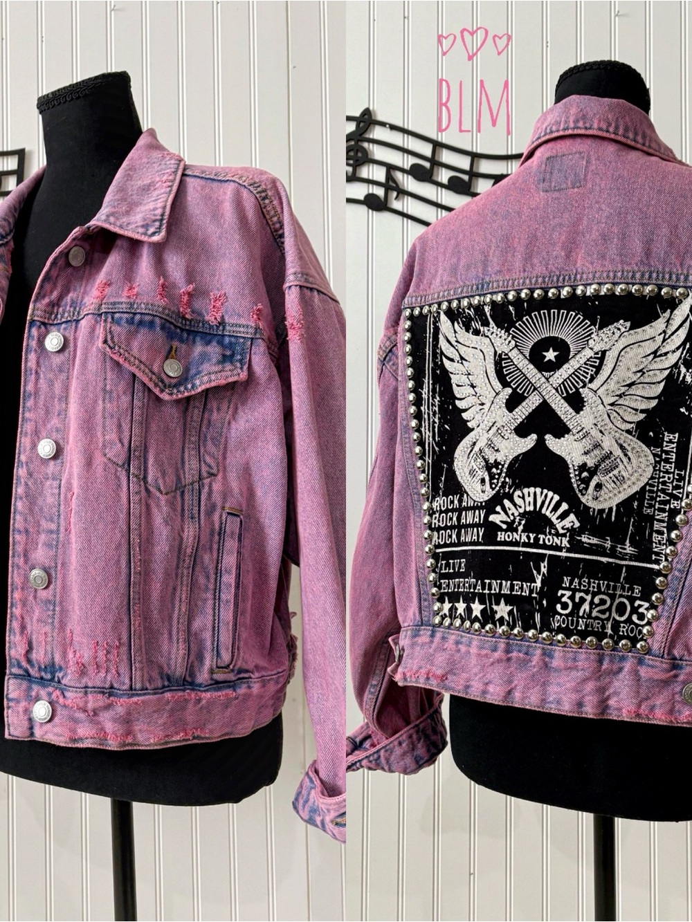 ✨ Nashville music custom denim jacket